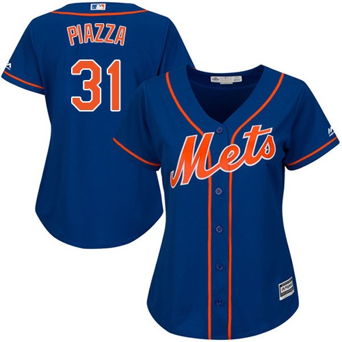 Mets #31 Mike Piazza Blue Alternate Women's Stitched MLB Jersey - Click Image to Close